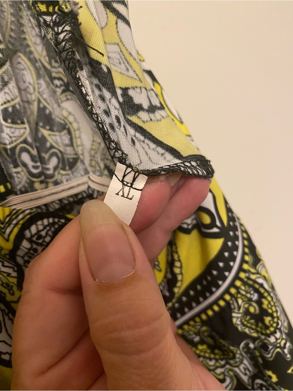 Angela Black Maxi Dress with Yellow and White Paisley Accents - Picture 5 of 5